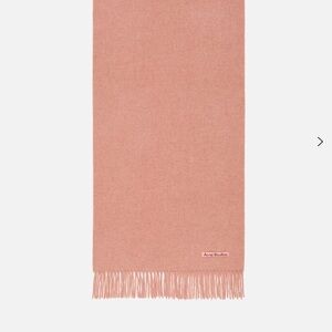 Acne Studios Soft Pink Wool Fringe Scarf Narrow